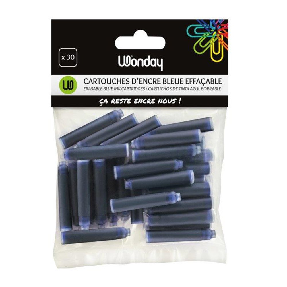 Cartouches D'encre Schneider 6701 - Noir, Non Effaçable, Lot De 30 - Pour Stylos à Plume